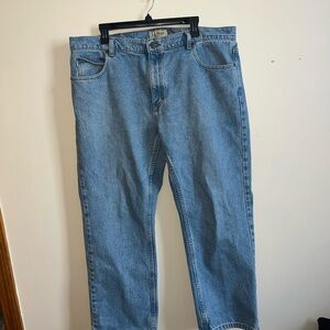 LL BEAN 40X28 Men's Light Wash Standard Fit 100% Cotton Blue Jeans